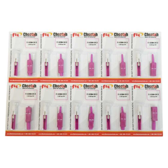 Splice-On Connector Cheetah SC PC Multimode 50um OM4 900um Magenta 100 Pack
