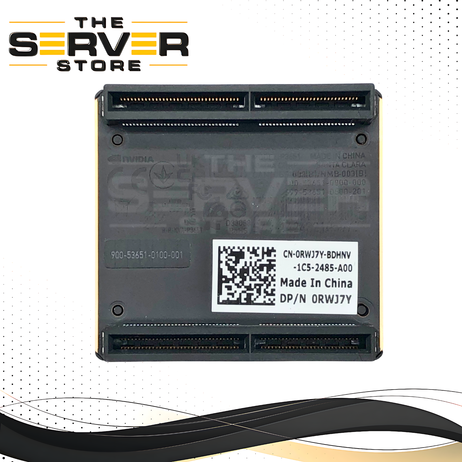 Dell Nvidia P3651 A100 / H100 2-Slot x16 NVLink Bridge Adapter (2 WAY). P/N: RWJ7Y, 0RWJ7Y.