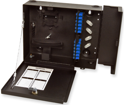 Wall Mount Enclosure Patch and Splice Holds (8) Adapter Plate Black