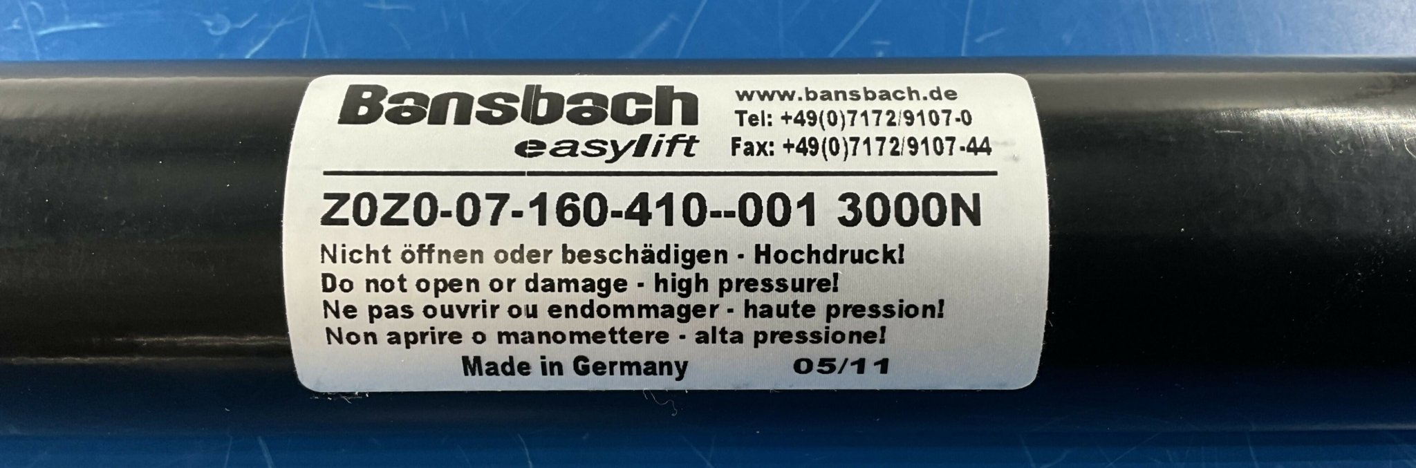 GAS SPRING SHOCK 160MM 3000N (5154719/2412202/2362540) GE