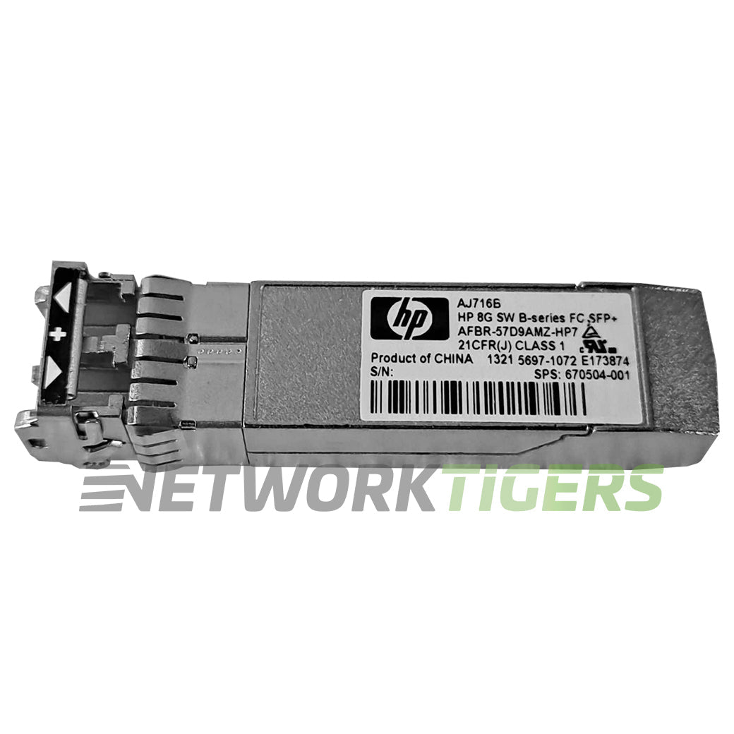 HP AJ716B 8 Gigabit Fibre Channel B-Series Shortwave LC SFP+ Transceiver