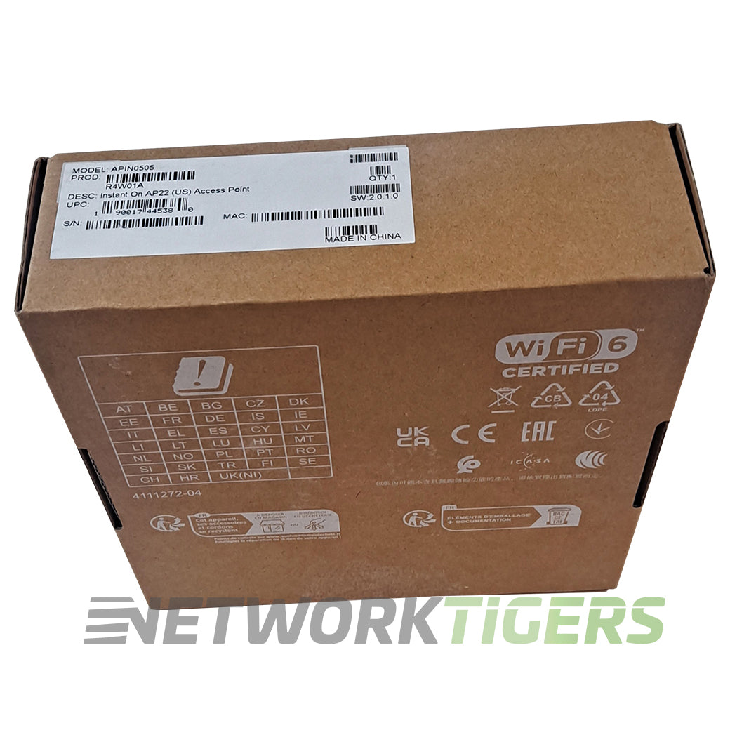 HPE Aruba R4W01A Instant On AP22 (US) 802.11ax 2X2:2 Wi-Fi 6 MU-MIMO Indoor AP