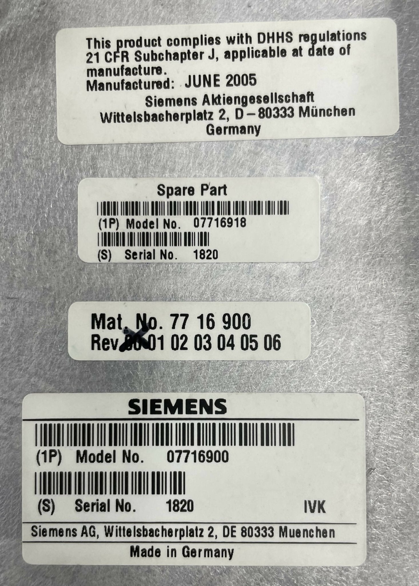 HV TANK (7716900/07716900) SIEMENS