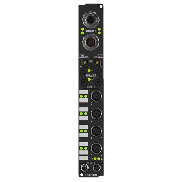 IL2302-B518 | Beckhoff Coupler Box, 4DI/4DO, CANopen, 24 V DC, 0.5 A, M12 Connectors