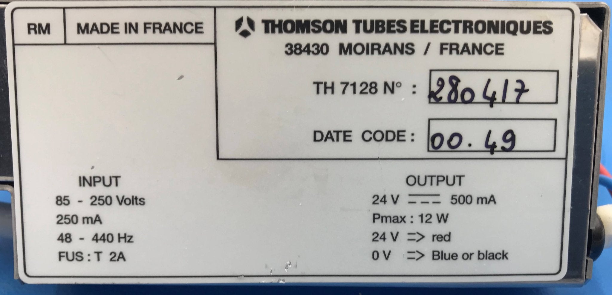 Image Intensifier HV Power Supply (TH-7128) Thales