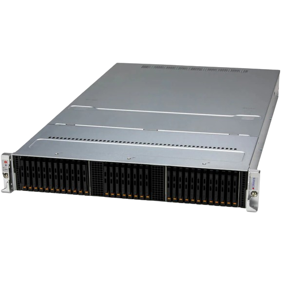 Supermicro 2U front-loading all-flash storage server with 32 E3.S NVMe drives and PCIe 5.0, ASG-2115S-NE332R, Bergamo 9754, 8 x 128GB RAM, 32 x 15.3TB SSD, 2 x 1.92TB SSD - NEW - 3 YEAR WARRANTY