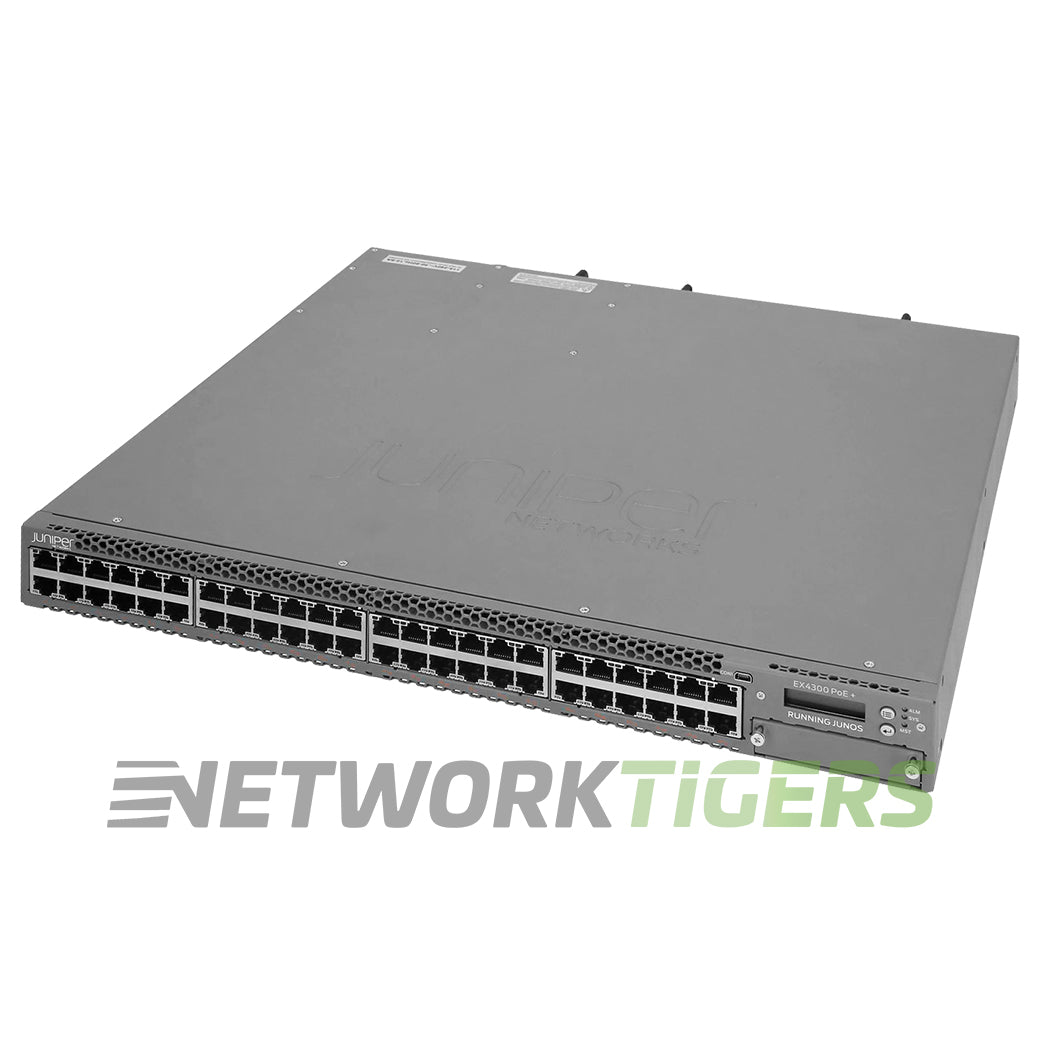 Juniper EX4300-48P 48x 1GB PoE+ RJ45 4x 40GB QSFP+ Front-to-Back Airflow Switch