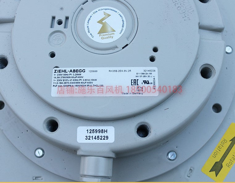RH35B-2EK.6N.2R MK137-2EK.20.U 6SY7000-0AD05 ZIEHL-ABEGG centrifugal fan 1-230V 50HZ