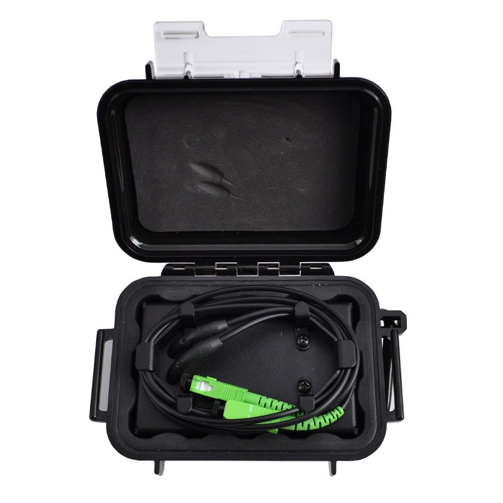 Launch Box Style #9, Corning SMF-28e+ 9/125μm Single Mode Fiber, SC/APC to SC/APC Pigtails, 150 Meters (Launch Cable)