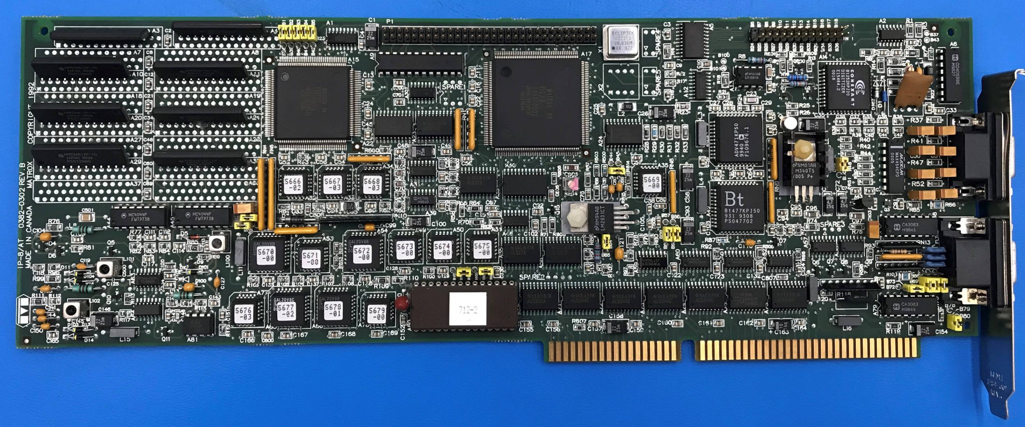 Matrox IP-8/AT/256 PCB (0382-0302 Rev B ) Philips Gamma Camera