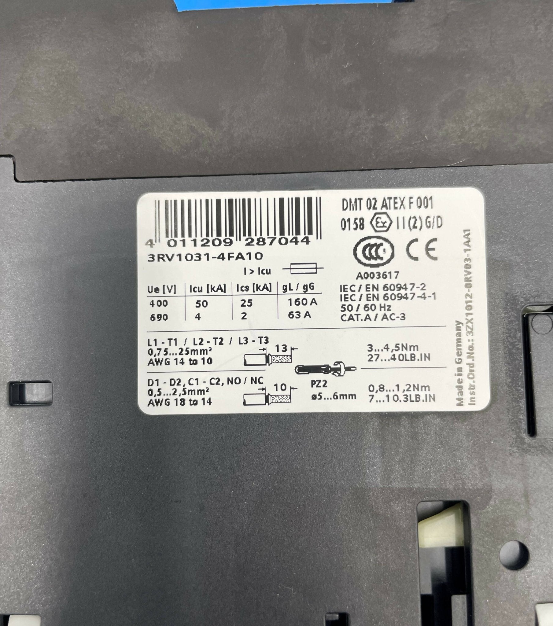 MOTOR OVERLOAD SW (3RV1031-4FA10/10161682) SIEMENS