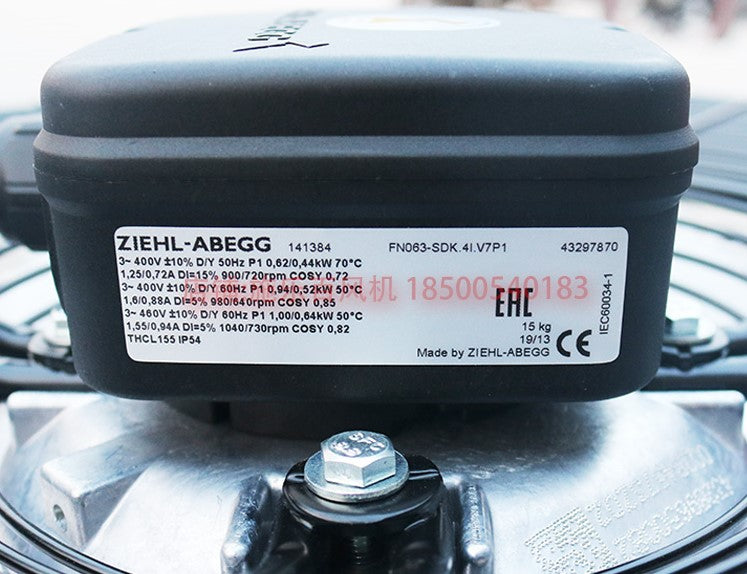FN063-SDK.4I.V7P1 ZIEHL-ABEGG Axial Fan 3-400V 50/60HZ 0.62/0.44 kW 1.25/0.72A