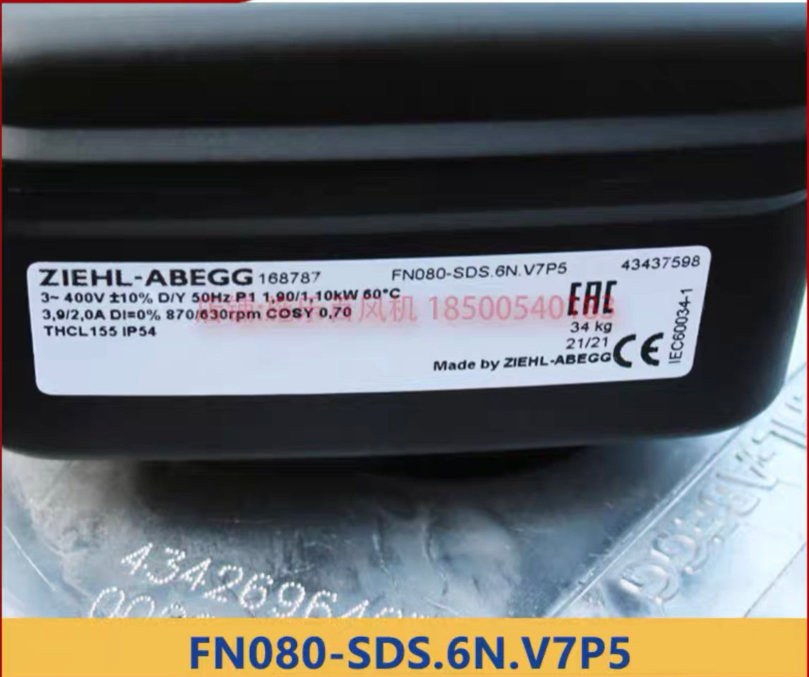 FN080-SDS.6N.V7 ZIEHL-ABEGG Axial Fan 3~400V 2.1 /1.15kW 4.2/2.2 A