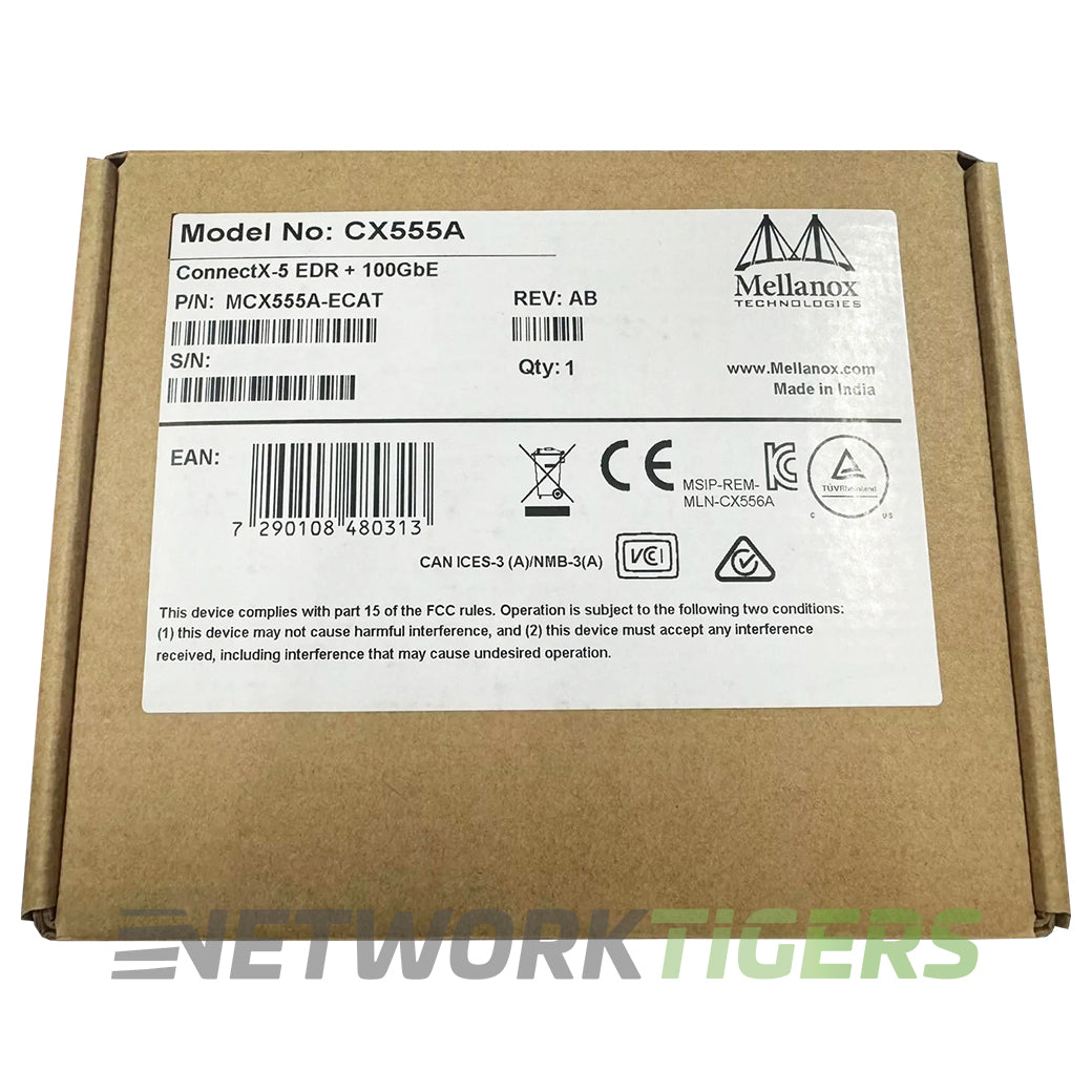NEW nVidia Mellanox MCX555A-ECAT ConnectX-5 1x 100GB QSFP28 PCIe3.0x16 NIC