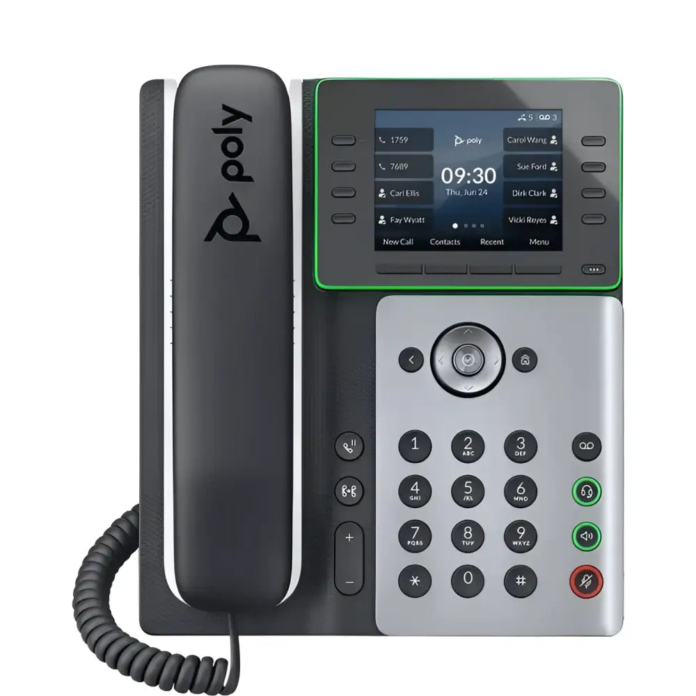 Poly Edge E350 IP Phone Wi-Fi Bluetooth PoE 2200-87010-025 / 82M89AA - Refurbished