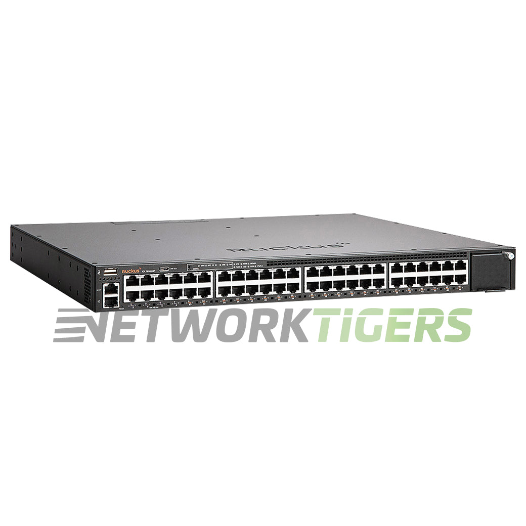 NEW Ruckus Brocade ICX7650-48P-E 48x 1GB PoE+ RJ45 4x 40GB QSFP+ F-B Air Switch