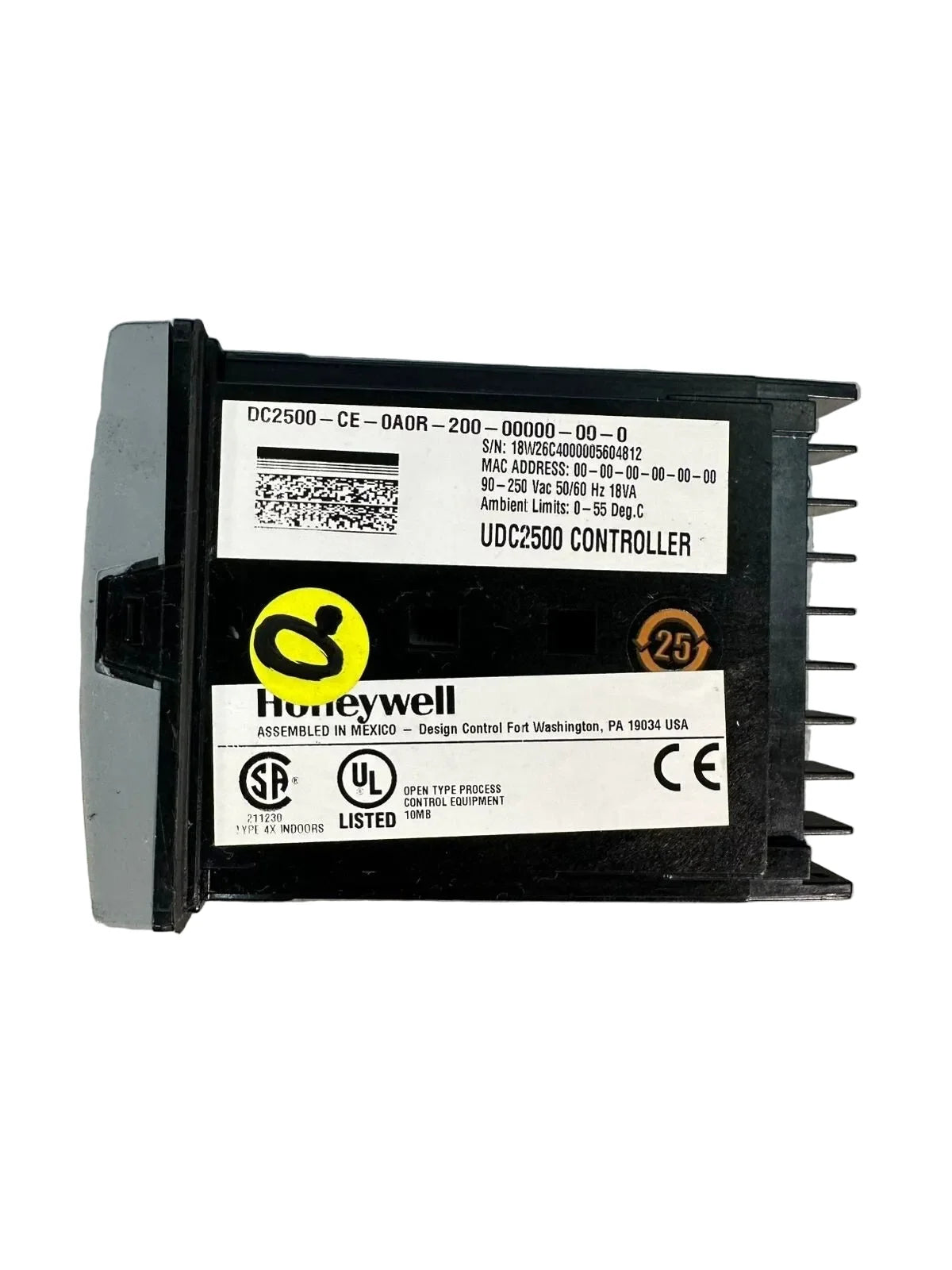 DC2500-CE-0A0R-200-00000-00-0 | Honeywell UDC2500 1/4 DIN Universal Temperature Controller
