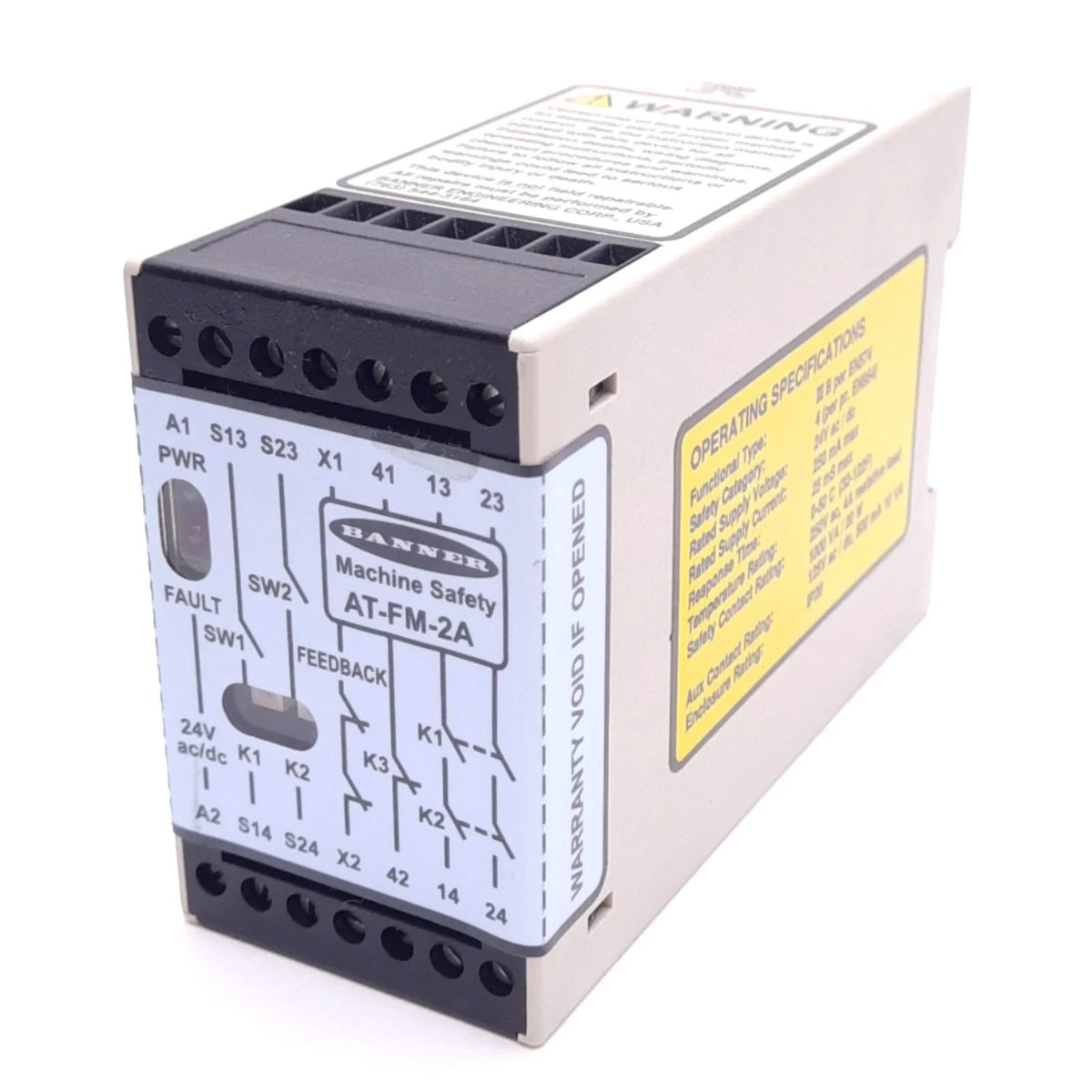 AT-FM-2A | Banner Engineering Two-Hand Control Safety Relay, 24 V AC/DC