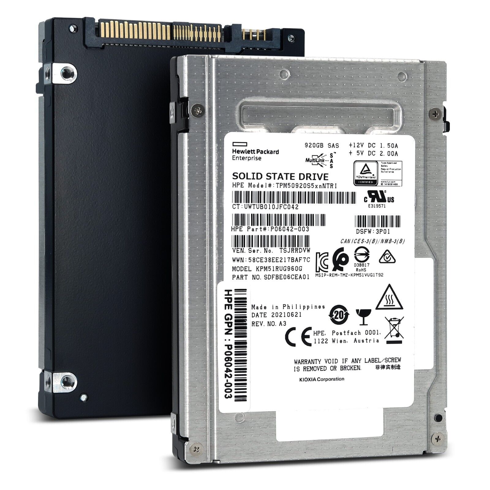HPE PM5-R KPM51RUG960G P06042-003 920GB SAS 12Gb/s 2.5in Solid State Drive