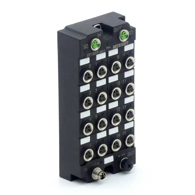 EP1809-0021 | Beckhoff EtherCAT Box 16-Channel Digital Input, 24 V DC, 3 ms, M8