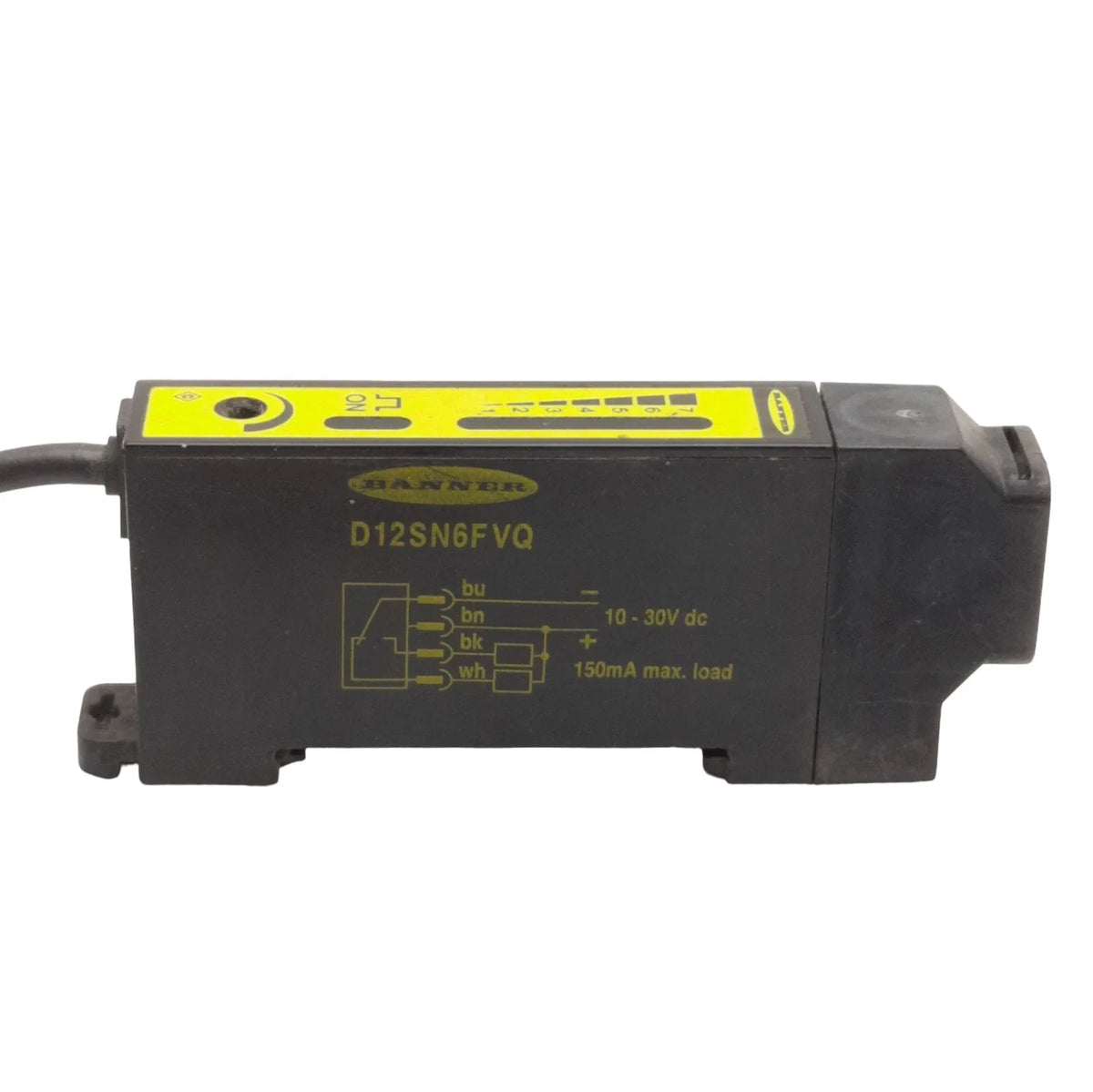 D12SN6FVQ | Banner Engineering D12 Glass Fiber Optic Amplifier, NPN Output