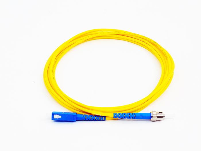 Fiber Optic Patch Cable, ST to SC UPC-UPC, 3 meters, 3mm, Simplex, SM | Plus Corning® SMF-28® Ultra Fiber