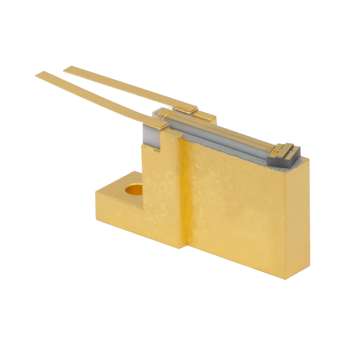 CWL = 1030 nm, GaAs Single Angle Facet Gain Chip on Submount with Heatsink