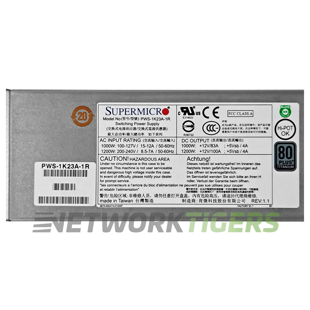 NEW SuperMicro PWS-1K23A-1R Redundant 1200W AC Switch Power Supply