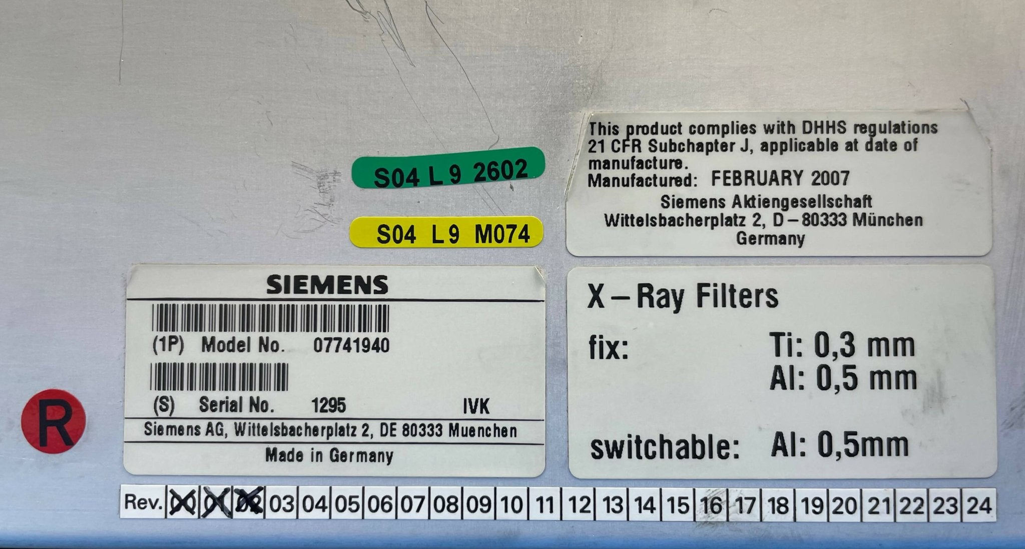 TUBE COLLIMATOR (07741940/7741940) SIEMENS