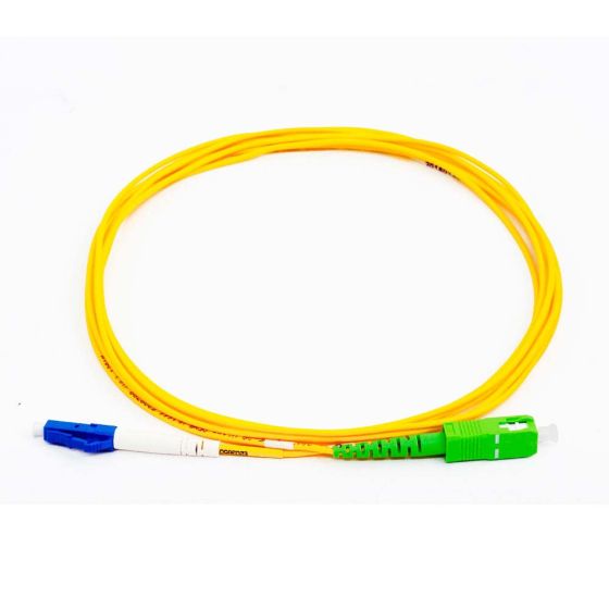Fiber Optic Patch Cable, SC to LC APC-UPC, 2 meters, 1.6mm, Simplex, SM | Plus Corning® SMF-28® Ultra Fiber