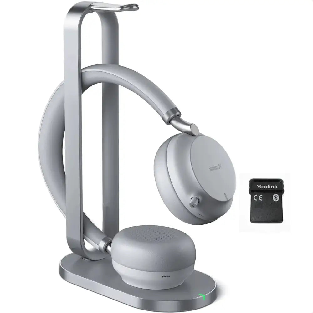 Yealink BH72 Lite Bluetooth Wireless Headset with Charging Stand USB-A Gray | Teams & Zoom Certified | BH72-LITE-G-BUN - New