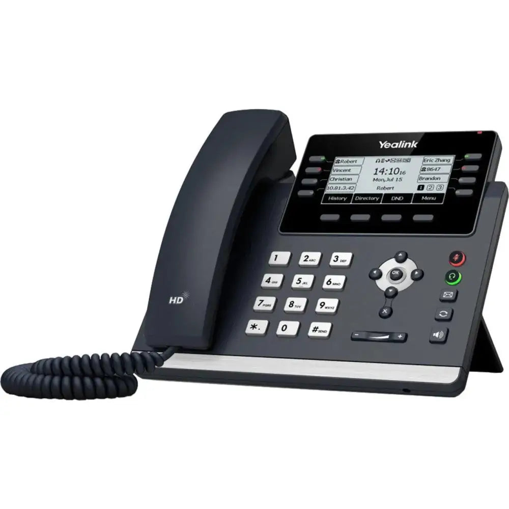 Yealink SIP-T42S 12-Line Gigabit PoE IP Phone with HD Voice & USB 2.0 - New