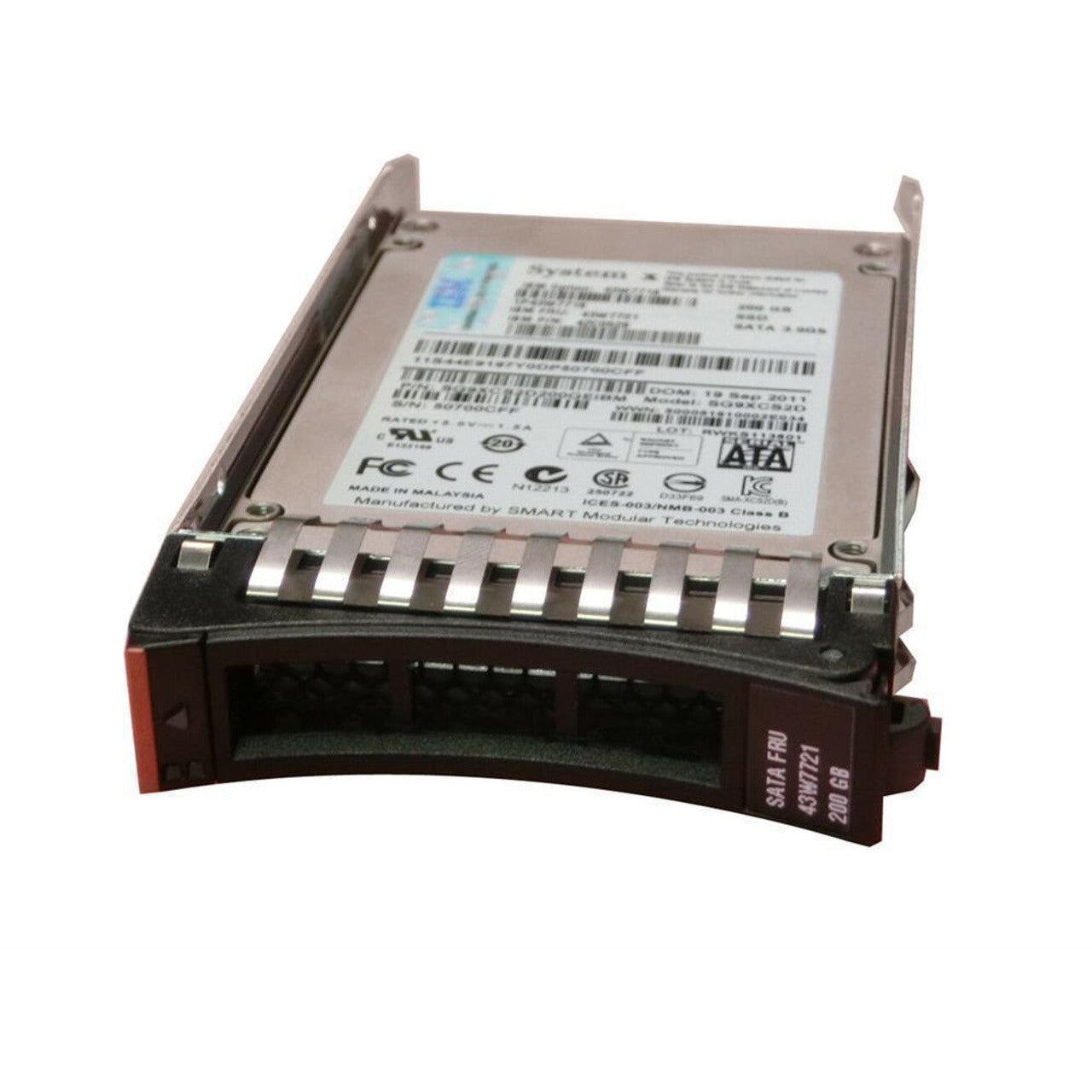 43W7718 - 200 GB SATA 2.5" MLC HS SSD, FRU 43W7721 / SG9XCS2D