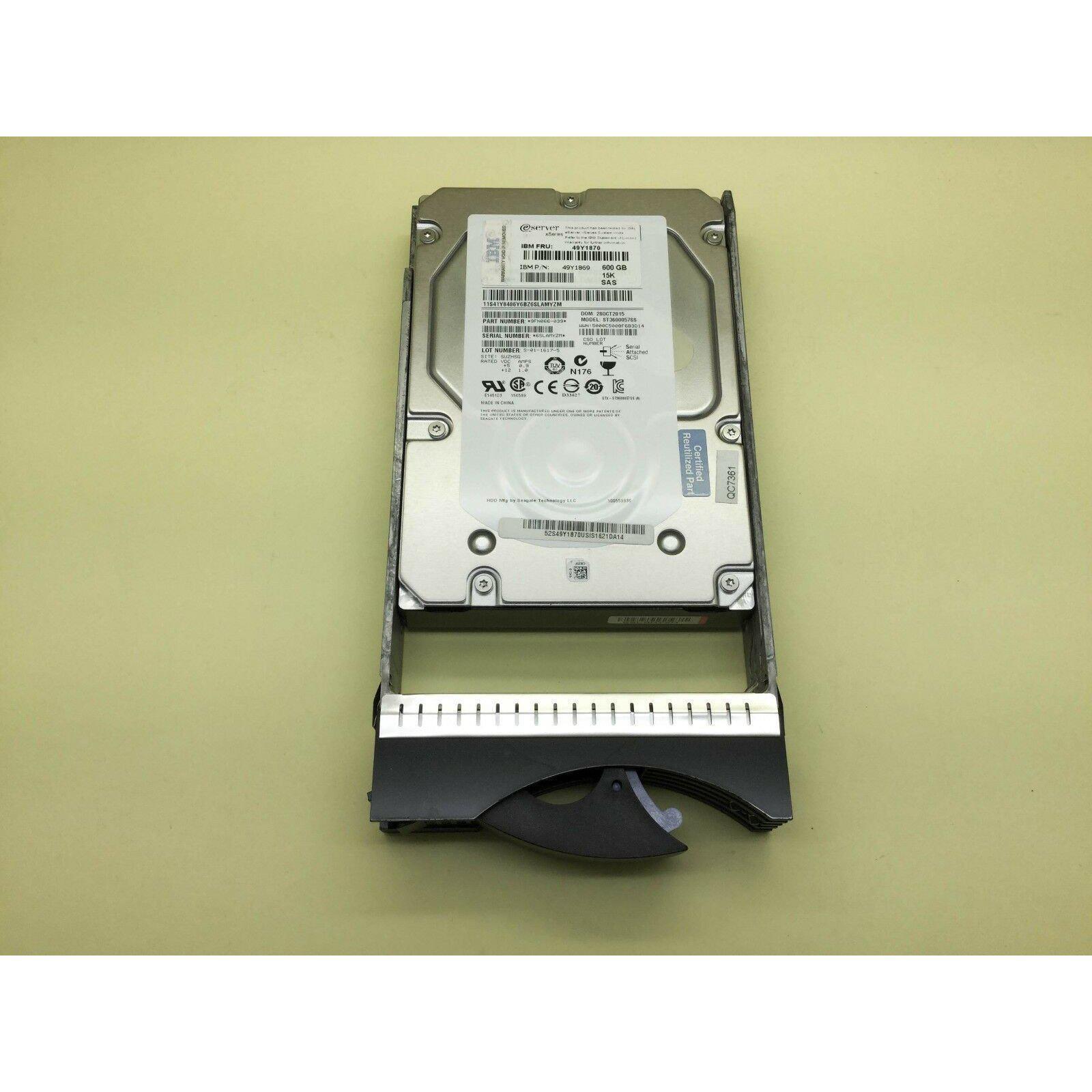 49Y1866 49Y1870 IBM 600GB 15K 6G LFF 3.5'' SAS HDD HARD DRIVE 49Y1869 883436078306-FoxTI