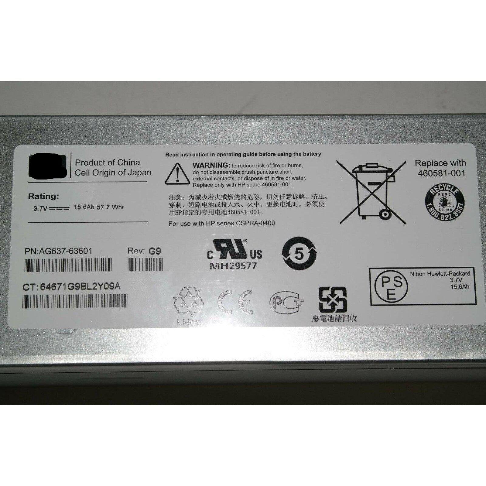 HP CONTROLLER BATTERY AG637-63601 460581-001 STORAGEWORKS BACKUP CACHE P6500 658759107589-FoxTI