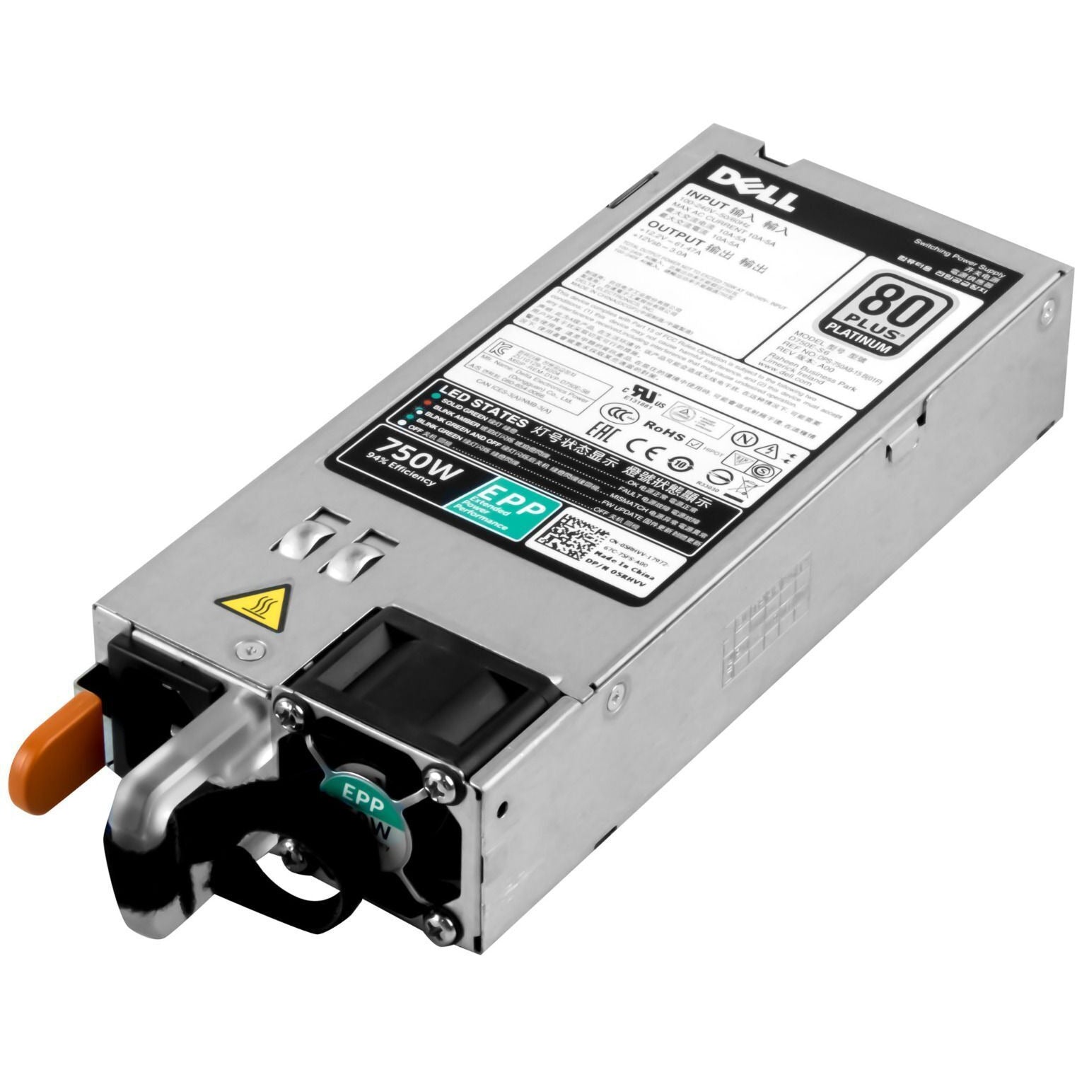 Fuente de alimentación para R730XD R730 R630 T630 T430 750W 80 Plus Platinum 05RHVV 5RHVV