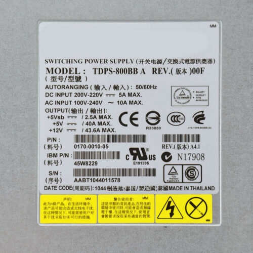 Fonte 800W Server Power Supply 45W8841 98Y2218 44W8229 for IBM V3500 V3700 - MFerraz Tecnologia