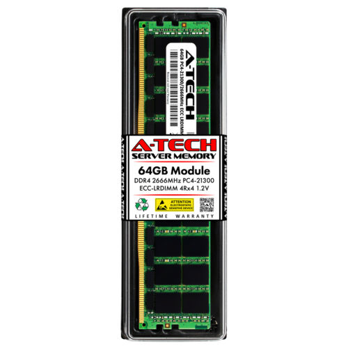 Memoria 64GB PC4-21300 LR RAM for Dell PowerEdge M640 VRTX (SNP4JMGMC/64G Equivalent) - MFerraz Tecnologia