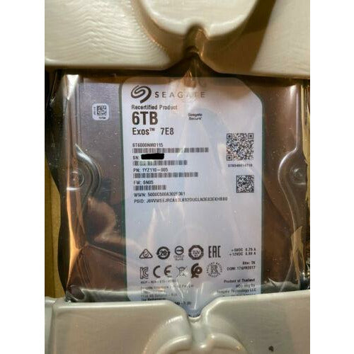 Disco Seagate Exos 7E8 6TB 7200 RPM SATA 6GB/s 512e 256MB 3.5" HDD ST6000NM0115 - MFerraz Tecnologia
