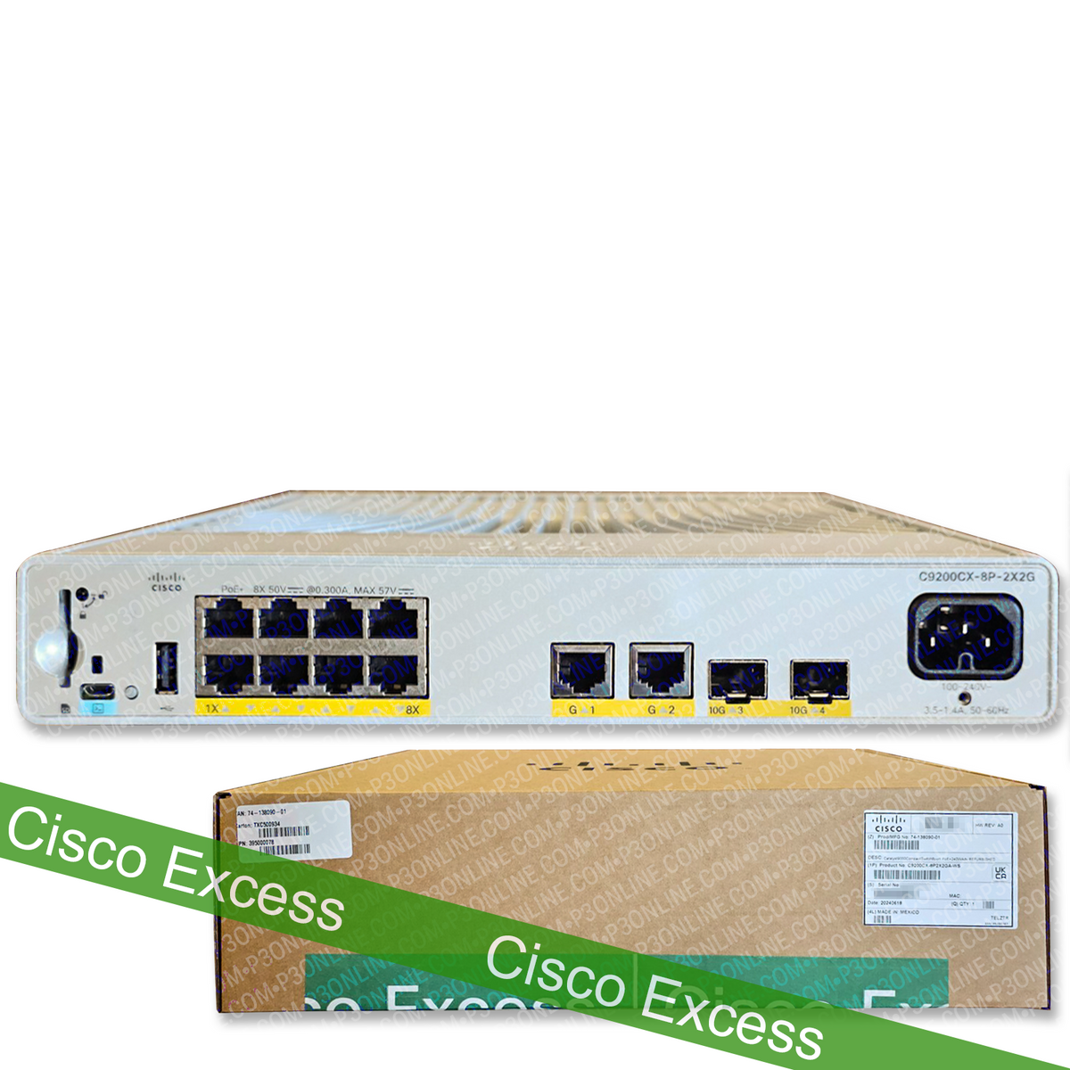 C9200CX-8P-2X2G-A - Cisco Catalyst 9200 Series Compact Switch with 8-port gigabit ethernet, PoE+, 2x10GE SFP+ and 2x1GE Copper uplinks, Network Advantage licensing