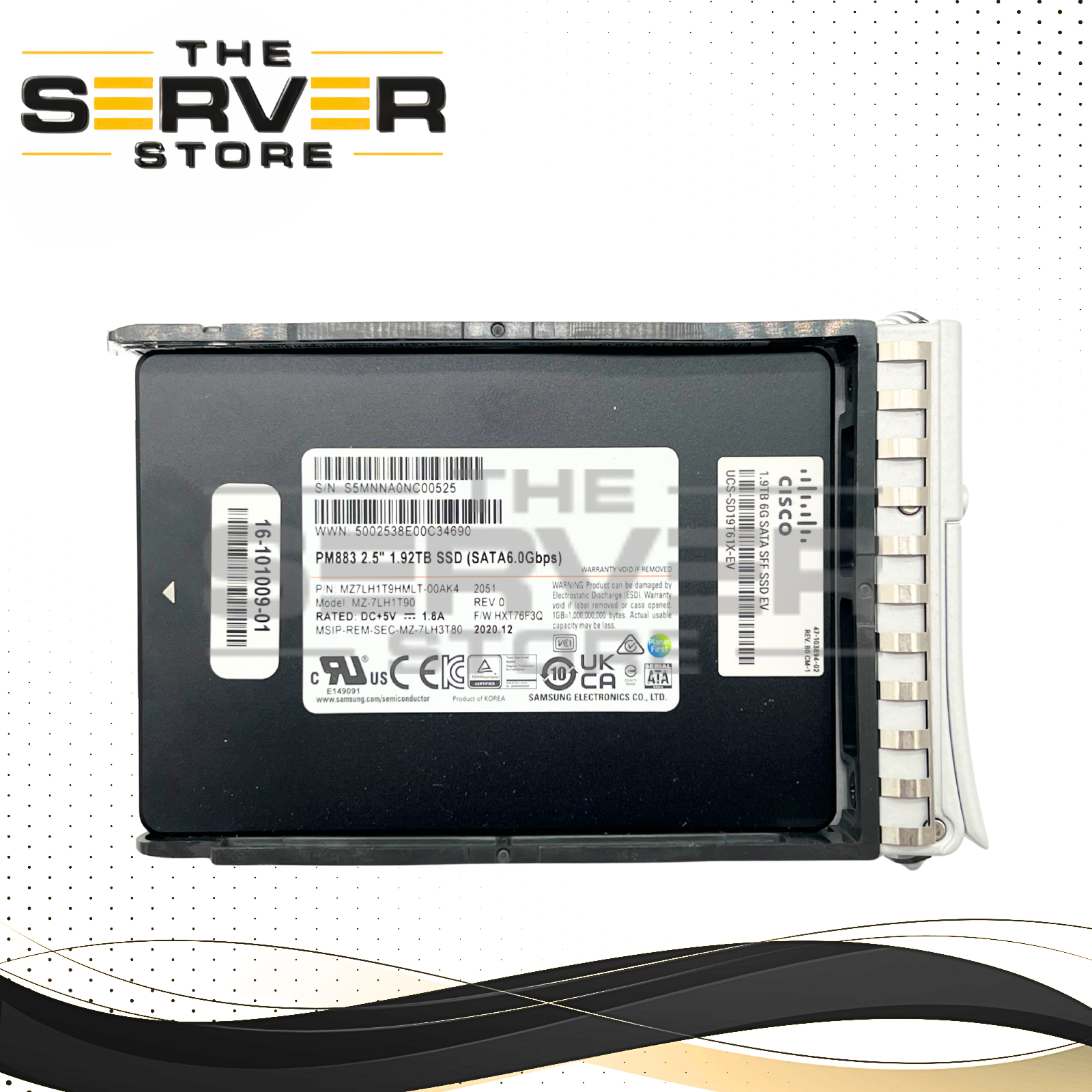 Cisco 1.92TB SATA 6G RI SSF 2.5" SSD Samsung PM883 16-101009-01 UCS-SD19T61X-EV