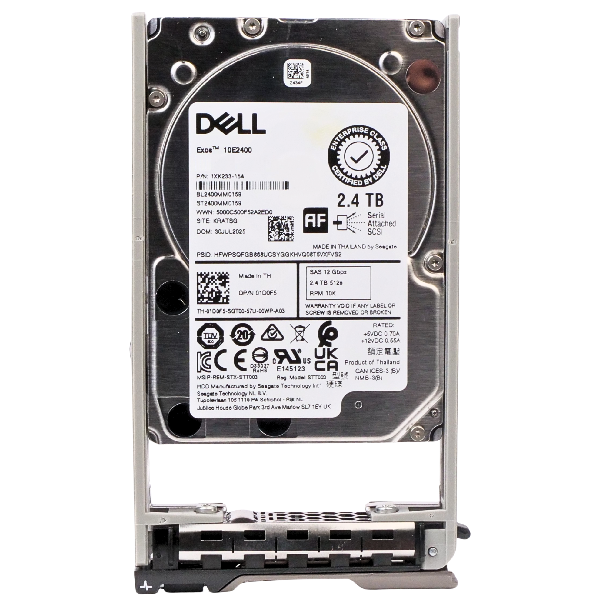 Dell G13 NJ9F7 2.4TB 10K RPM SAS 12Gb/s 512e 256MB 2.5in HDD