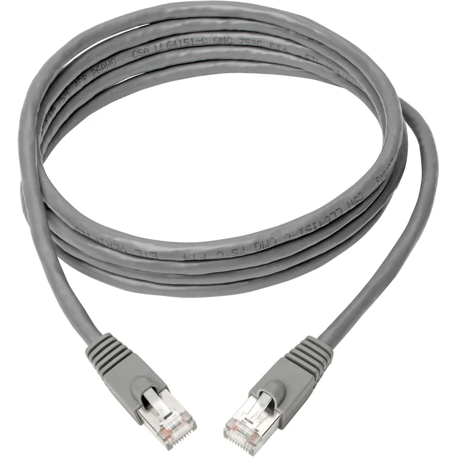 Eaton Tripp Lite Series Cat6a 10G Snagless Shielded STP Ethernet Cable (RJ45 M/M), PoE, Gray, 7 ft. (2.13 m)