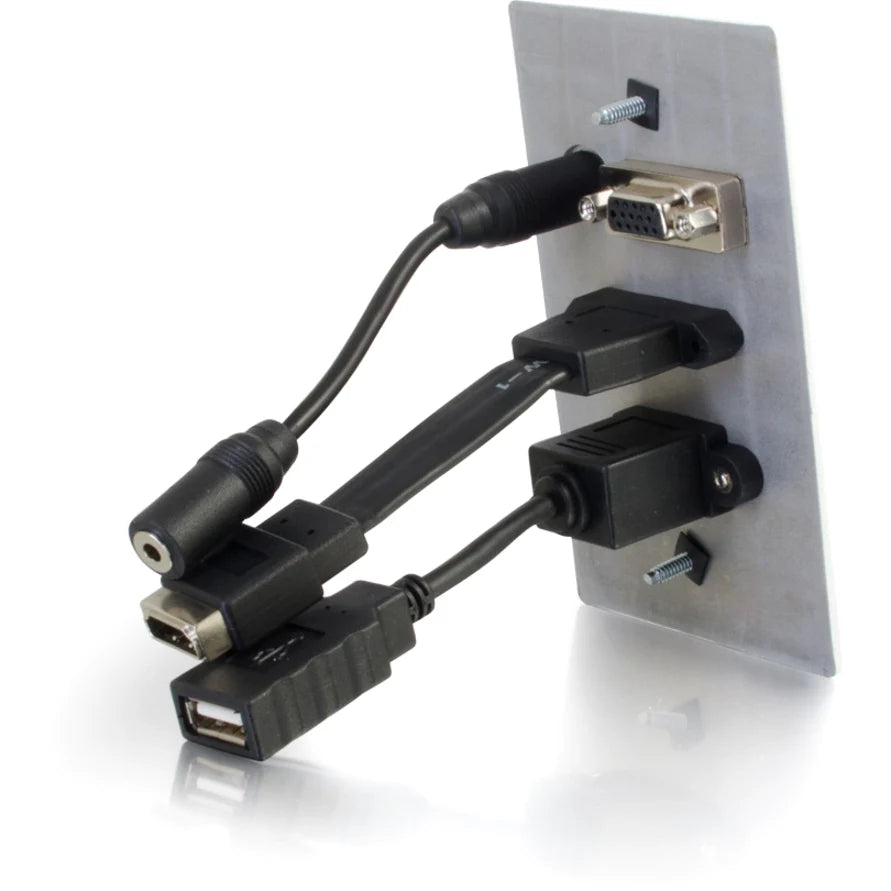 C2G HDMI, VGA, 3.5mm Audio and USB Pass Through Wall Plate - Single Gang