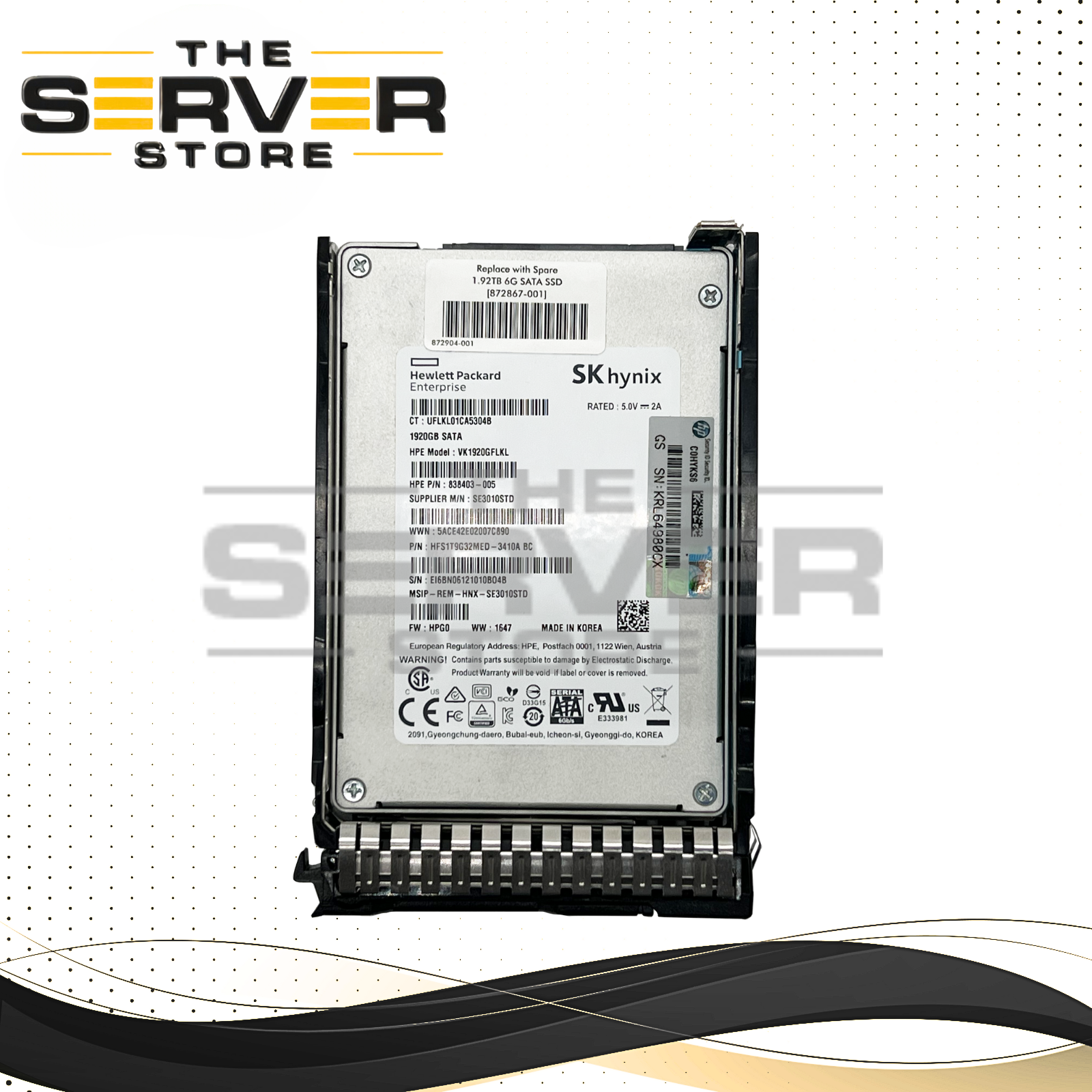 HPE 1.92TB SATA 6G RI SFF SC 2.5" SSD SK Hynix SE3010 872056-001 871770-B21