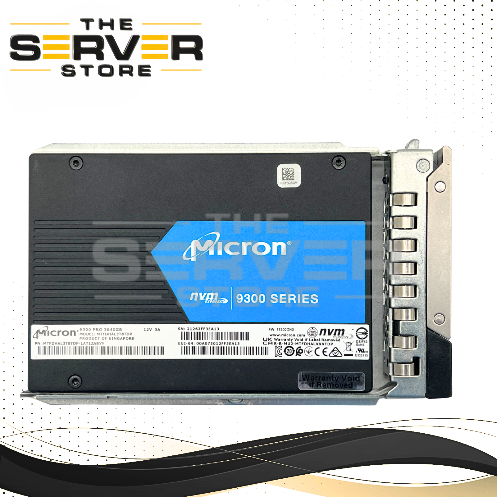 Micron 3.84TB NVMe U.2 PCIe Gen 3.0 x4 RI 2.5" SSD 9300 Pro Series MTFDHAL3T8TDP With Dell PowerEdge Gen 15th Tray