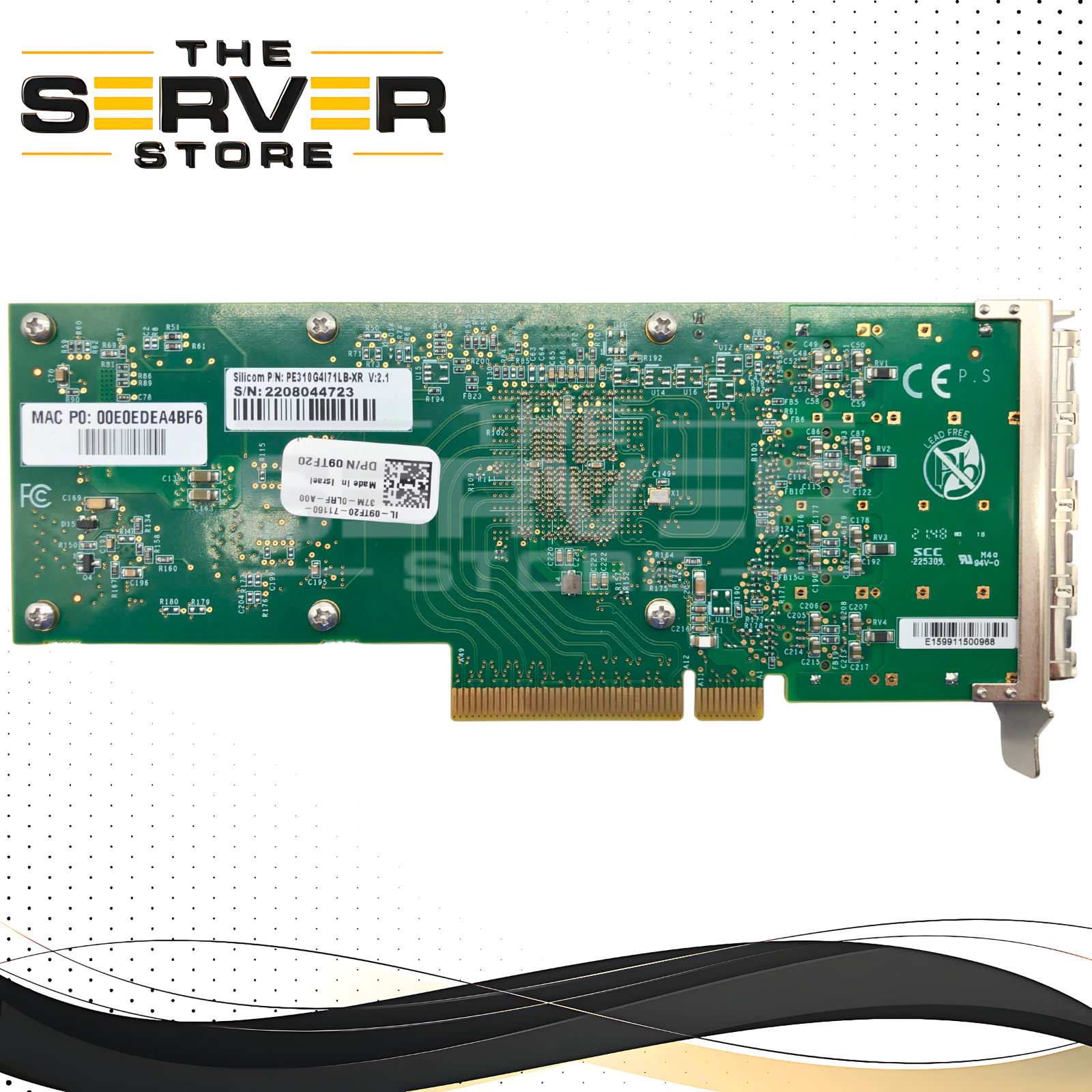 Dell Silicom Quad-Port 10GbE SFP+ PCIe 3.0 x8 Low Profile Network Adapter. Based on Intel XL710 Controller. P/N: PE310G4I71LB-XR, 09TF20, 9TF20.