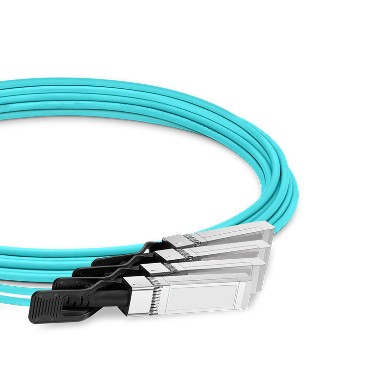 NSComm 100G QSFP28 to 4x25G SFP28 Active Optical Cable, OM3 Multimode, up to 30m