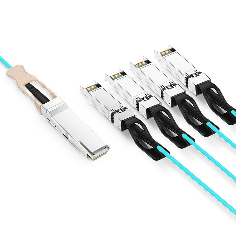 NSComm 100G QSFP28 to 4x25G SFP28 Active Optical Cable, OM3 Multimode, up to 30m