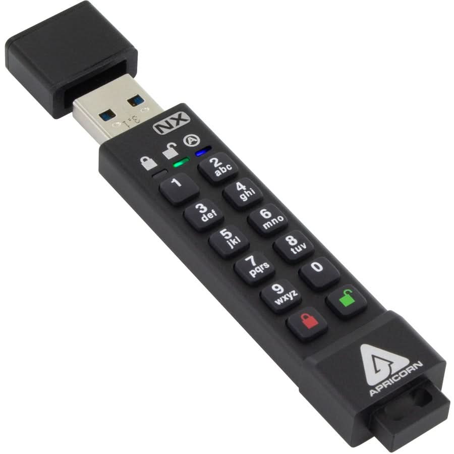 Apricon Aegis Secure Key 3NX ASK3-NX-32GB 32GB 256-bit AES Black Flash Drive